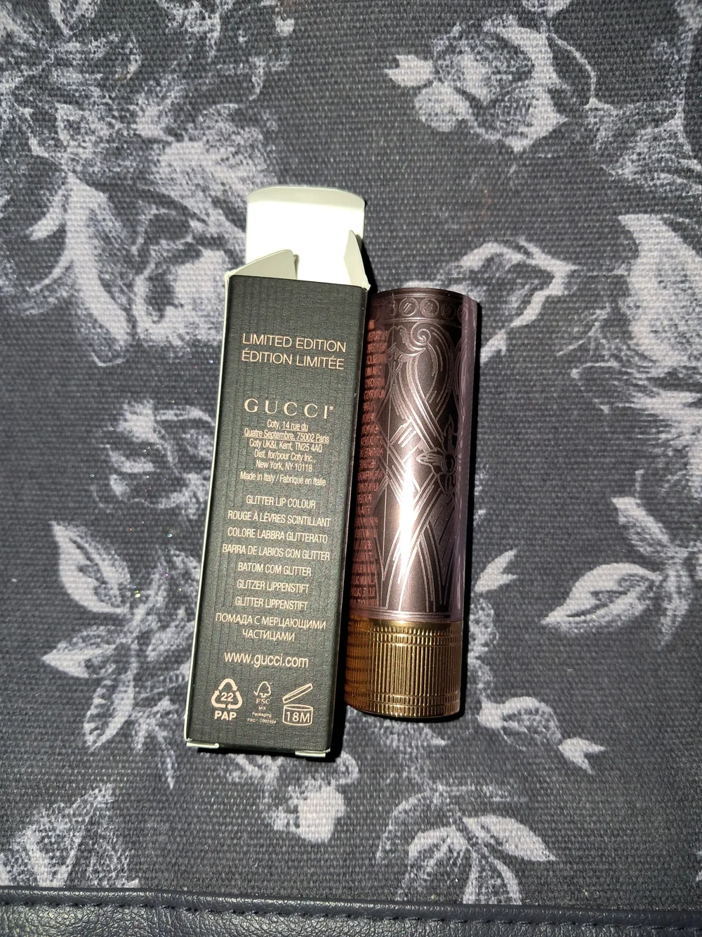 Gucci Lunaison Limited Edition Lipstick with Ornate Metallic Case